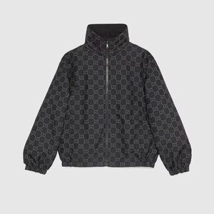 Gucci Reversible GG ripstop nylon jacket black and gray size 50